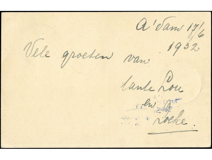 1932, Niederlandefahrt 17.6.32, Etappe ENSCHEDE - ROTTERDAM, Karte von Amsterdam 17.6.32 nach Rotterdam mit Ank. - Stpl. 18.6