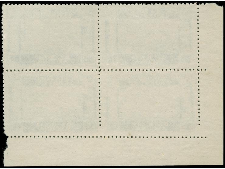 1946, ‘Polish Victories in Italy’, 55 g. blue, block of four, issue on thin paper, without gum as issued, variety ‘missing pe