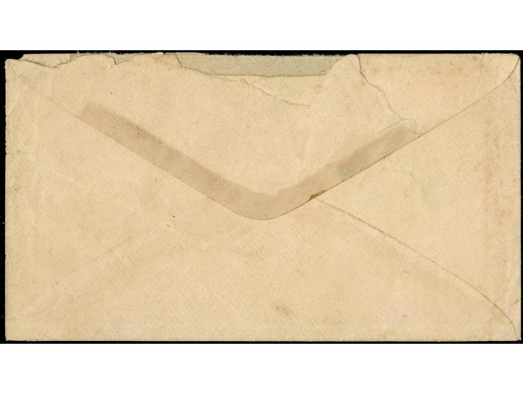 1863, 10 c. blue, wide margins, with part of left stamp, tied to cover by clear ‘FARMINGTON DEC/2’ cds., addressed to Wife of