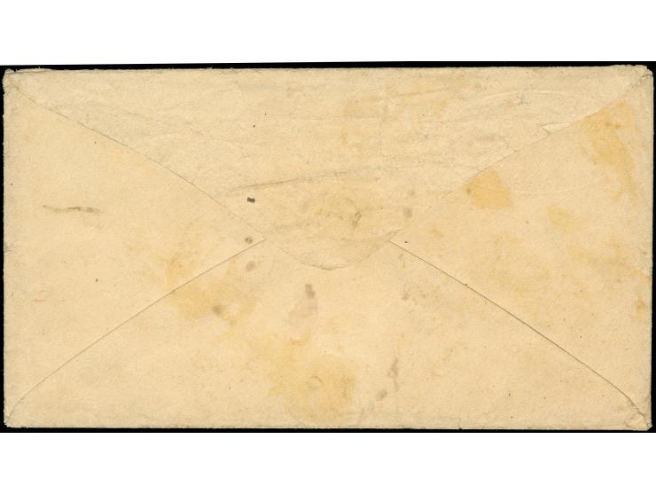1862, Dickinson &amp; Kilpatrick, Attorneys At Law, red embossed oval cameo corner card on buff cover bearing 1862 pair 5 cen