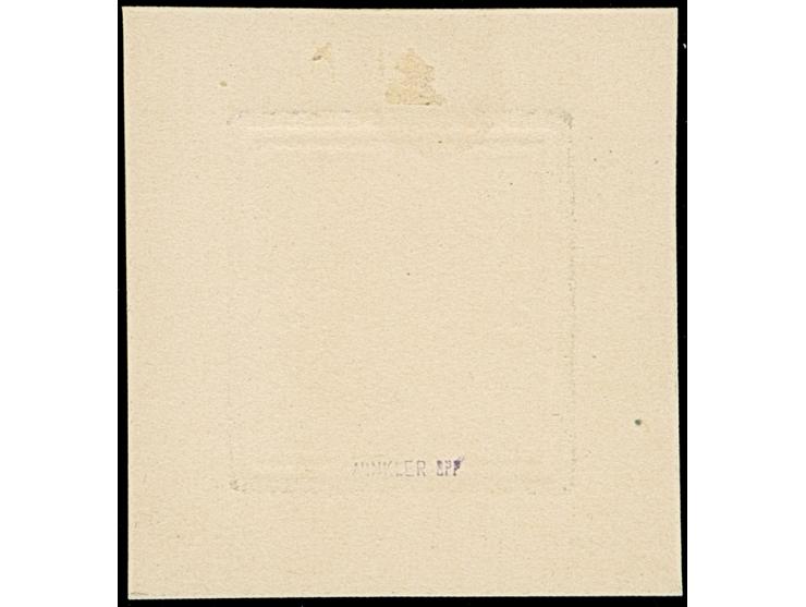 1875, Vorlagekarton ohne Werteindruck, formatverkleinert (ca. 35:37 mm), sonst einwandfrei. Äußerst selten. Fotobefund Klinkh
