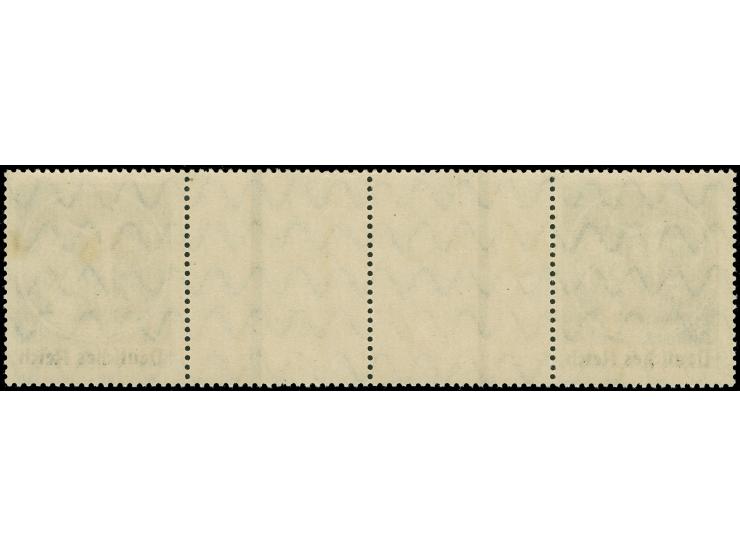 1920, Bayern-Abschied 3 M. grautürkis Aufdrucktype I, waagerechtes Zwischenstegpaar aus unzertrennt gebliebenen Druckbogen, u