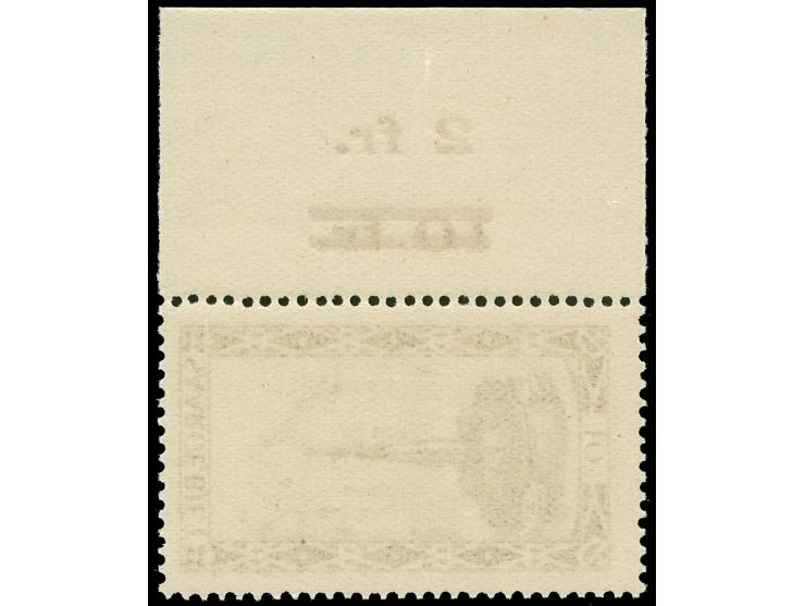 1926, Landschaften 10 C., Oberrandstück. Der falsche Reihenwertzähler wurde überbalkt und darüber der korrigierte eingedruckt