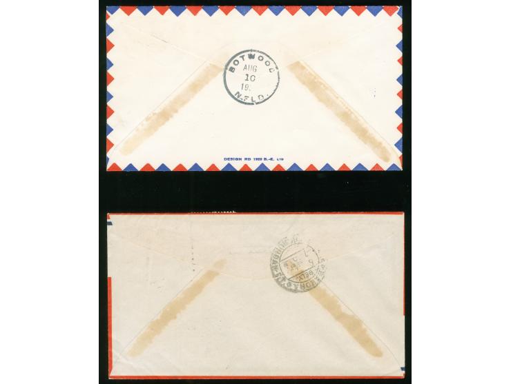 1930/39, Five air mail covers including first flights 1939 Shediac-Foynes (to India with arrival mark), Montreal-Foynes, Mont