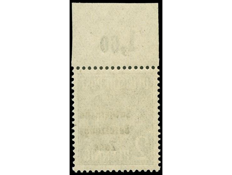 Maschinenaufdruck 2 Pfg. schwarz (schwarz quarzend) postfrisches Oberrandstück. Einwandfrei. Unsigniert, Fotobefund Paul BPP 