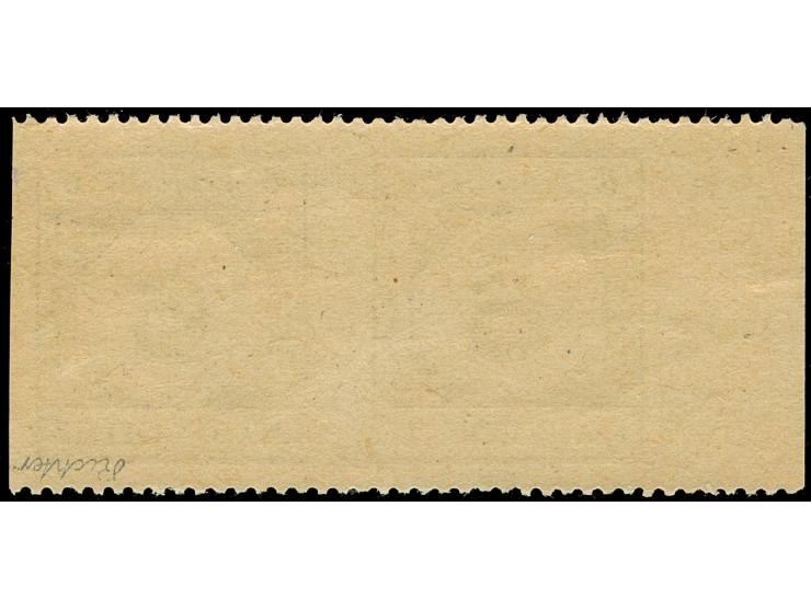 1945, Ziffer 6 Pfg. im waagerechten Paar vom linken Bogenrand, senkrecht ungezähnt, postfrisch, einwandfrei. Kurzbefund Kunz 