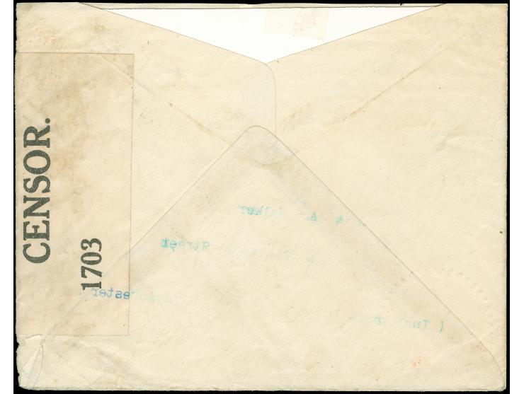 1918, Bolivar 1 c. green and pair 2 c. carmine rose on commercial cover from Cartagena tied by "N.Y.P.O. PENN. MAY/17/1918 PA