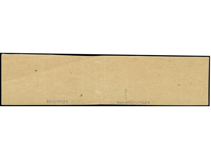 1946, Abschied 15 Pfg. Im waagerechten Zwischensteg-4er-Streifen, postfrisch. Im Steg gefaltet und herstellungsbedingter Gumm