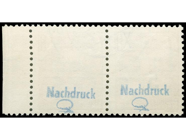 1954, Fünfjahresplan Neudruck 5 auf 8 Pfg. im waagerechten Paar vom rechten Bogenrand, dabei die rechte Marke ohne sichtbaren