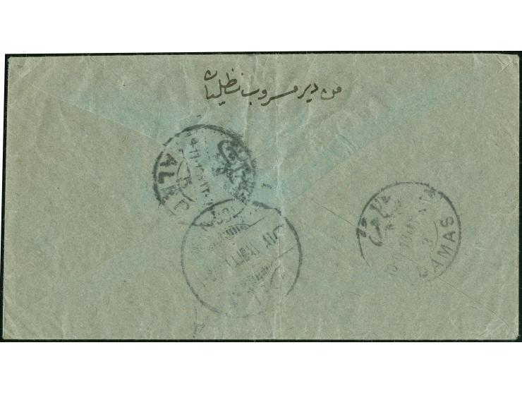 1916, DJISRICHOUOUR 6.10.16 cds. (AP no.3, Coles-W. no.78 / Jisr-esh-Shugur) two times clear on envelope bearing 1 pia. blue 