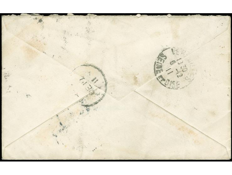 1911, "HODEIDA 3 - 10/12/11" bilingual turkish arrival mark on french domestic letter with 10 c brownish-red, forwarded from 