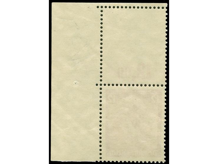 1935, Saarabstimmung 12 Pfg., Eckrandstück mit bedrucktem Leerfeld oben, postfrisch und tadellos; im Michel bislang nicht gel
