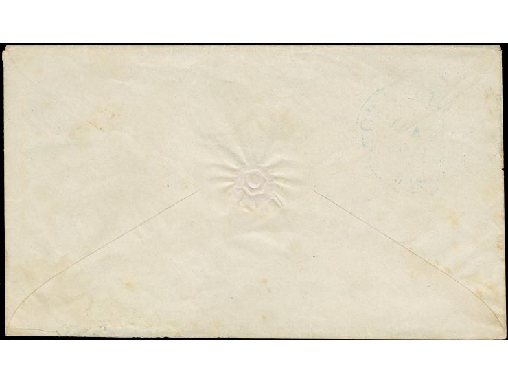 ‘Wilmington N.C. JAN 19’ (North Carolina) circular datestamp, handstamped ‘PAID’ and ‘5’ in blue on cover to Hillsboro N.C., 