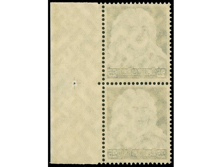 1935, Händel 25 Pfg., senkrechtes Randpaar, obere Marke mit Plattenfehler I, postfrisch, tadellos
