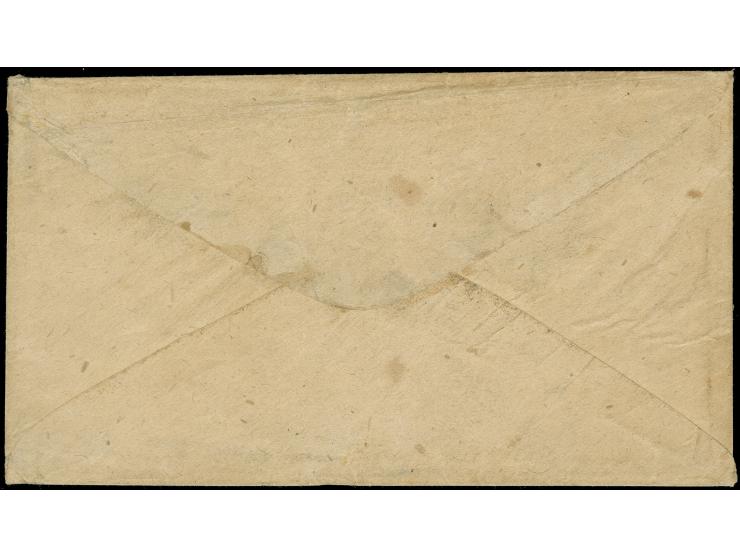 1863, 10 cent blue single, tied by grid cancel to cover addressed to Spartanburg, S.C.; multicolored adhesive label with mult