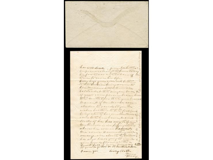 1863, 10 c. greenish-blue with wide margins tied to envelope by MOBILE OCT/15/1863 cds. addressed to Lauderdale Miss. inside 