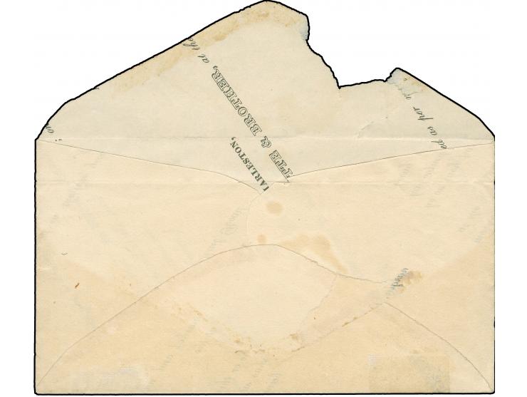 1863, 10 cent blue. large margins, tied by ´Charleston, S.C. Nov/23 1863´ double-circle datestamp on adversity cover made fro