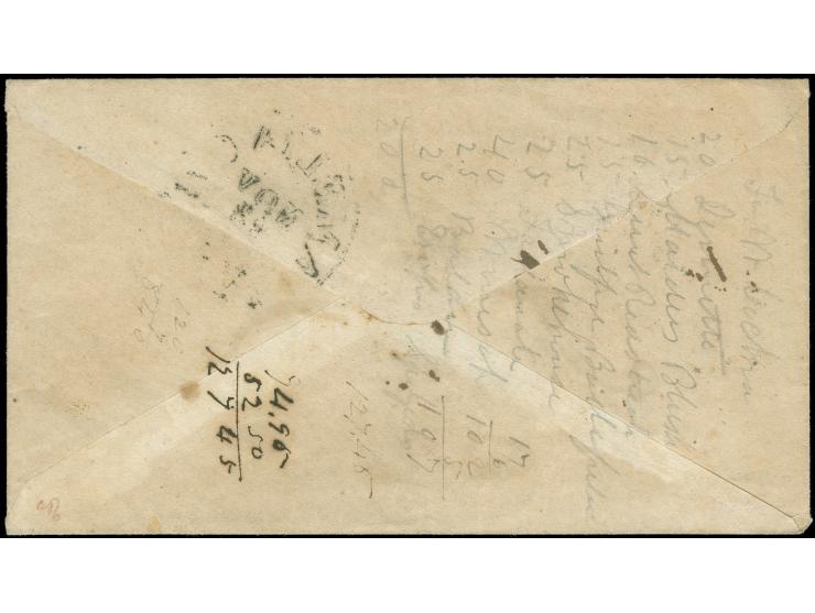1863, 10 cent greenish-blue, upper left sheet corner margin (large margin into bottom stamp and closed at right), tied by nea