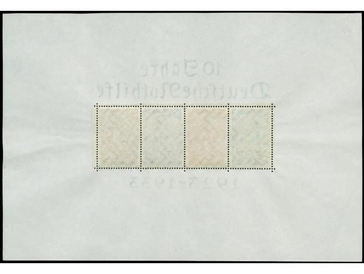 1933, Nothilfe-Block, in der Höhe etwas verkleinert, sonst gute Erhaltung, ungebraucht, Marken postfrisch