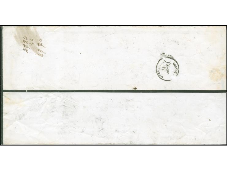 1852, REPUB.FRANC. 10 c. bistre, good to large margins, tied by clear star cancel to entire printed matter (slight creasing a