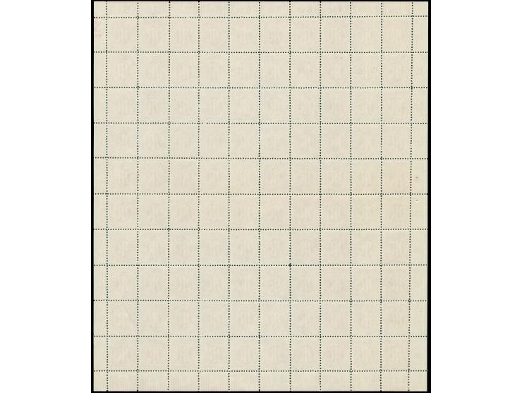 AM POST 15 Pfg. karminrot, gez. 11½:11, Papier z, kompletter Bogen mit roter vierstelliger Bogenzählnummer 7921, die letzte Z
