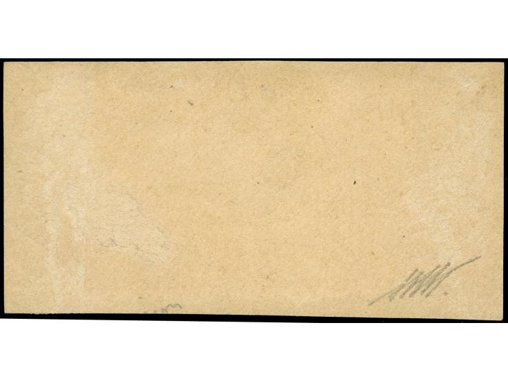 1915, 10 Pia. on 100 Pia. blue, variety “inverted overprint", clear cancelled on piece, an extremely scarce variety on piece,