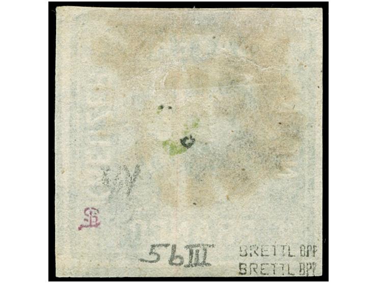 9 Kr. blaugrün, Type III, allseits breitrandig, sauber entwertet durch gMR "317". Tadellos. Signiert Brettl BPP