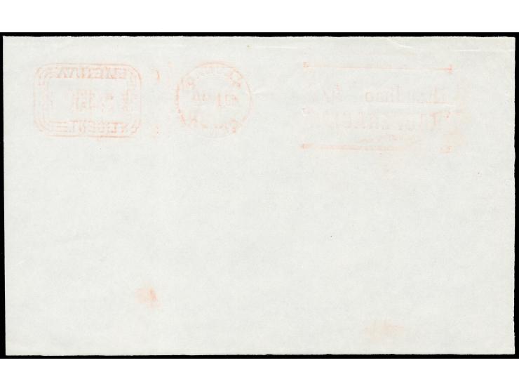 1937/39, Neopost meter mark proof strikes, 7 different of Kaunas, Klaipeda and Siauliai on cover size paper sheets, two with 