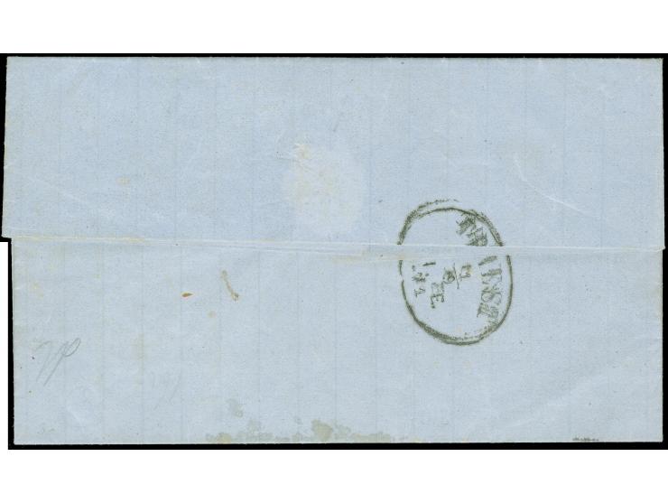 1871, Entire folded letter, dateline "Arta 13.Aug.1871", franked with 10 sld. 1867, tied with "PREVESA 26/8" cds., sent to "T