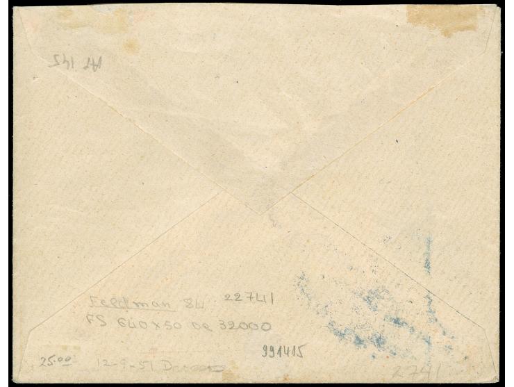 Pediada: Free of charge soldier's cover (handwritten O.H.M.S.) marked with gray-blue "International Occupation, Governor PEDI