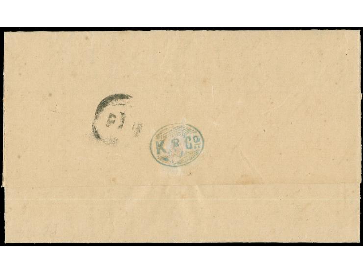1877, 25 c. ultramarine tied to folded letter by oval mute mark, Aguadilla 16/Jun cds. alongside, blue commercial “Küchler&am