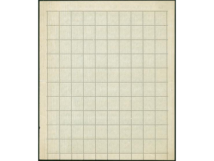 1946, Ziffern 84 Pfg., 100 Werte im Bogen mit HAN “4032.46”, dabei ca. 90 Werte mit senkrechter Borkengummierung, mit starker