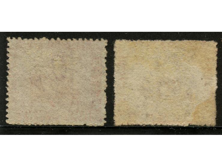 1861, 1 d. rose-carmine, wmk. Swan sideways, roughly rouletted 14-16, two unused examples in pale rose-carmine and another in