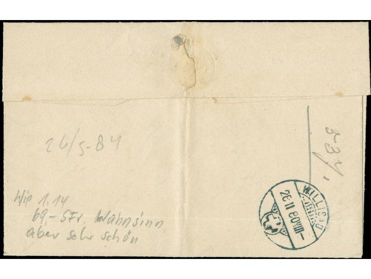 1880, HERGISWYL 27/II WILLISAU, Zwergstempel in schwarz sehr klar auf Brief mit 5 C braun nach Willisau mit rs. Ankunftsstemp