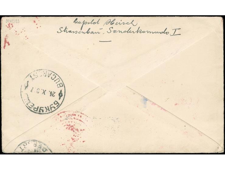 1917, Turkey 20 pa. red postal stationery envelope used uprated with 20 pa. blue and 10 pa green, performing 50 pa. rate plus