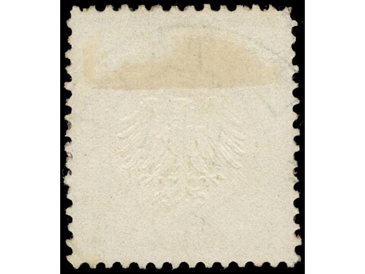 1872, Kleiner Schild 1 Gr. karmin, farbfrisch und gut gezähnt, sauber mit Ersttagsstempel “…LSTEDT 1/1 72”, tadellos, Fotoatt
