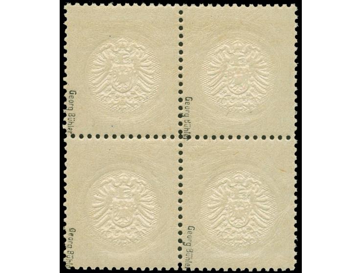 1872, Großer Schild 18 Kr. ockerbraun, Viererblock, farbfrisch, sehr gut gezähnt und geprägt, postfrisch, tadellos, sign. Geo