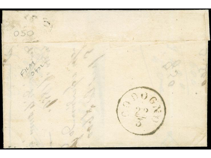 "BORGHETTO 21 4", EKr., sauber und gerade auf 1858, 5 Soldi, Type I, auf kleiner Briefhülle nach Codogno, mit Ankunftsstempel