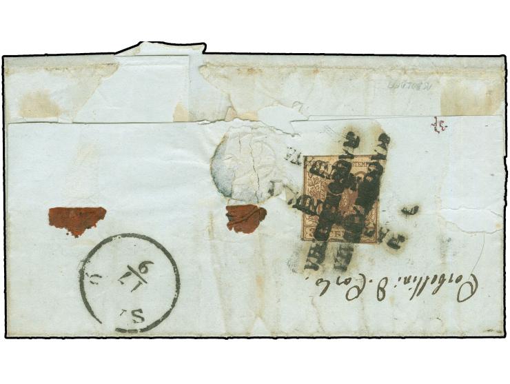 "Verolanova 16 SET.", L2 sauber auf Handpapier 15 Centesimi, vollrandig, auf eingeschriebener Briefhülle, rückseitig frankier