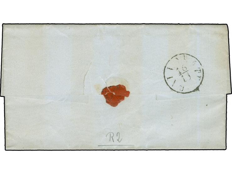 "CUGGIONO NOV…", L2 mit Tageszahl hinter dem Monat, auf 1858, 5 Soldi, Type I, auf Briefhülle nach Gallarate. Signiert Avanzo