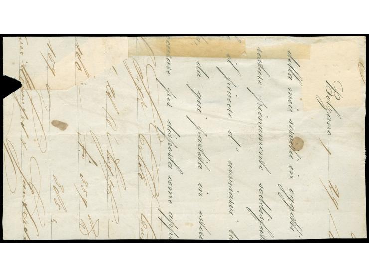"MILANO 31/10", EKr., sauber auf Österreich Maschinenpapier 9 Kreuzer, sehr breitrandig, auf Briefvorderseite (rechts oben hi