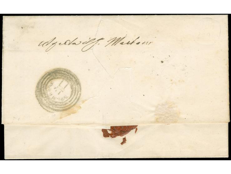 "PORDENONE", der Langstempel ohne Datum, auf 1858, 5 Soldi, Type II, auf komplettem Faltbrief nach Tolmezzo. Ein außerordentl