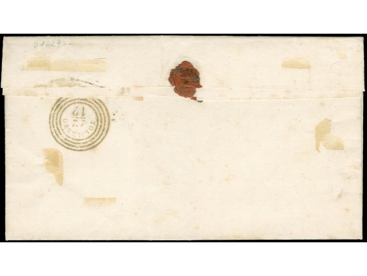 "TEOLO", L1 ohne Datum, sauber nebengesetztem auf komplettem Faltbrief mit 1864, 10 Soldi, mit EKr. "PADOVA 21/12" nach Tolme