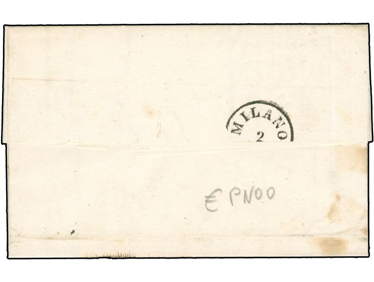 "CREMONA 2/11", EKr., auf Handpapier 10 Centesimi im senkrechten Paar, voll- bis breitrandig, auf überfrankiertem Faltbrief n