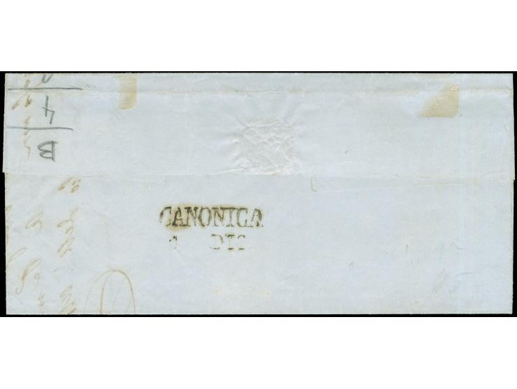 "SESTO CALENDE 29 NOV.", L2, sauber auf 1858, 5 Soldi, Type I, auf Briefhülle mit Teil des Inhaltes, nach Vaprio. Marke durch