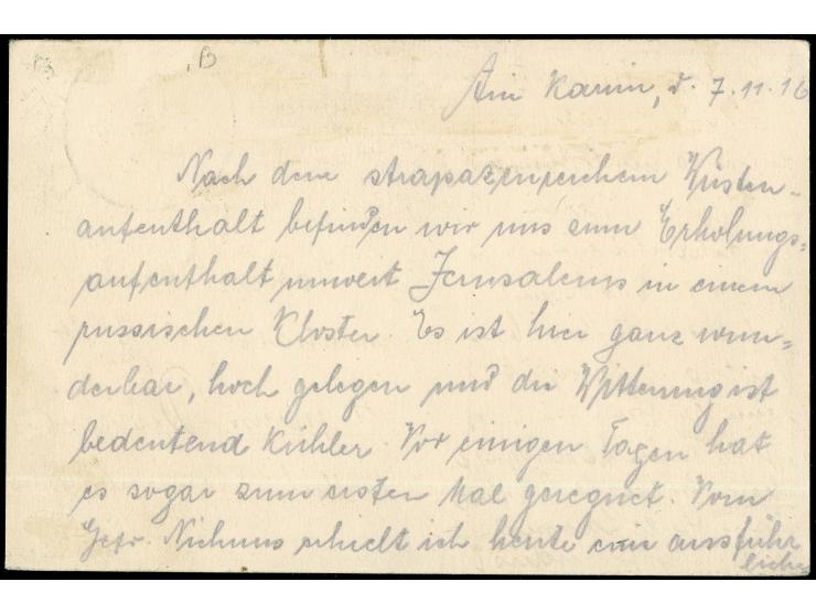 1916, FELDPOST MIL. MISS. A.O.K.4 - 9/11/1916, klarer Stempel auf Feldpostkarte mit S.B. Briefstempel und M.G.K. 602 in viole