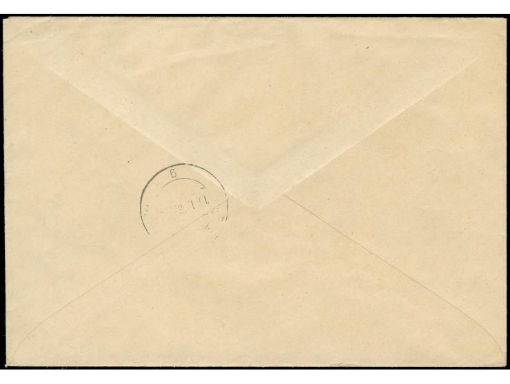 Ergänzungswert 10 Pfg. im waagerechten Paar, mit Zufrankatur auf portogerechtem R-Fernbrief von “HALLE (SAALE) 17.1.46” nach 