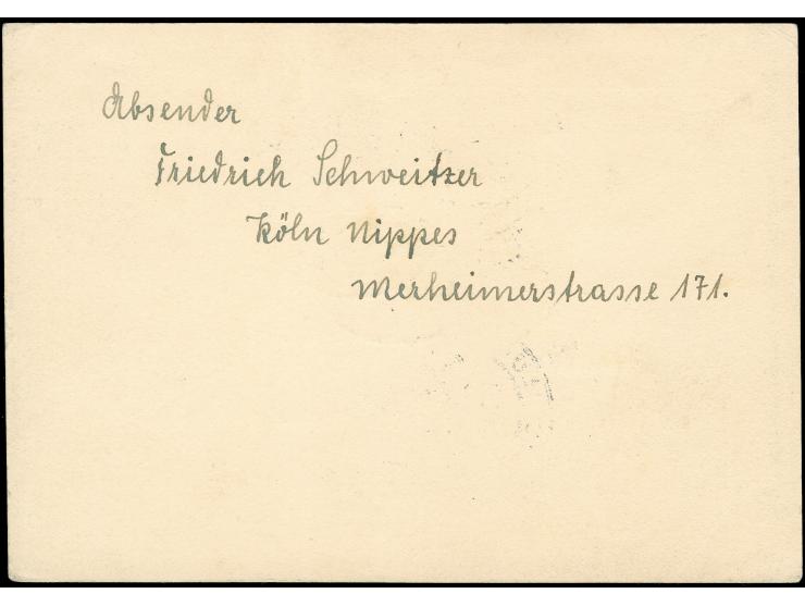 1932, LUPOSTA-Fahrt, Bordpost 30.7., auffrankierte 8 Pfg Nothilfe GSK eines individuellen Sammlers aus Köln mit rs. Adressang