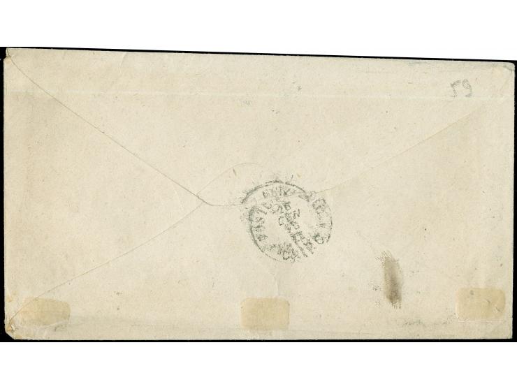 1878, 1 Piaster brick red, tied by "POSTE EGIZIANE / DAMIATA 26/GEN/78" cds. (Type III) on envelope with arrival mark "V.R. P
