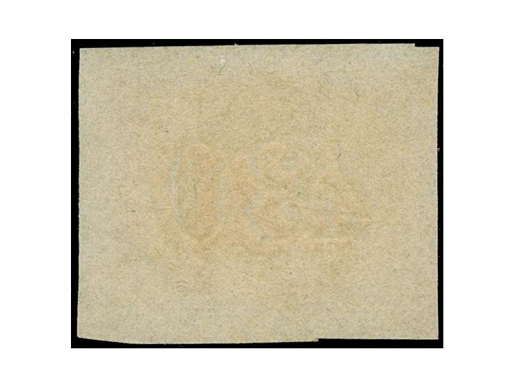 1861, 430 rs. yellow, bright colour, full margins, mint no gum, fine. (Scott 40)